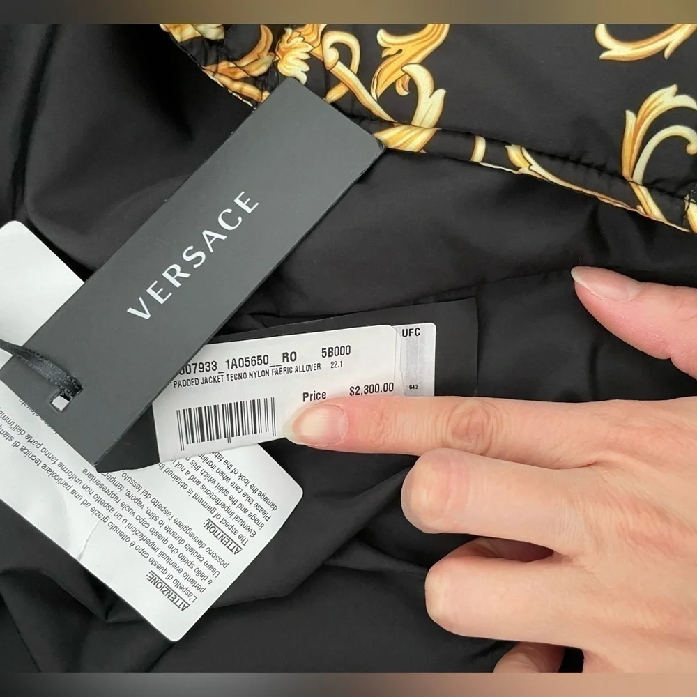 RARE Versace women gold Medusa barrocco puffer coat NWT